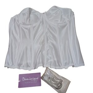 Dominique Juliette Strapless Satin Corset Longline Torsolette 38D Bridal Wedding
